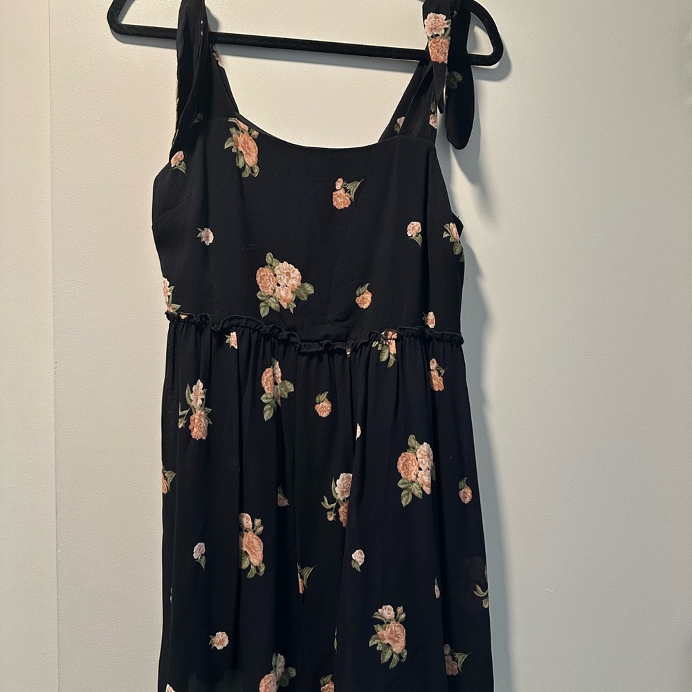 Floral Black Dress